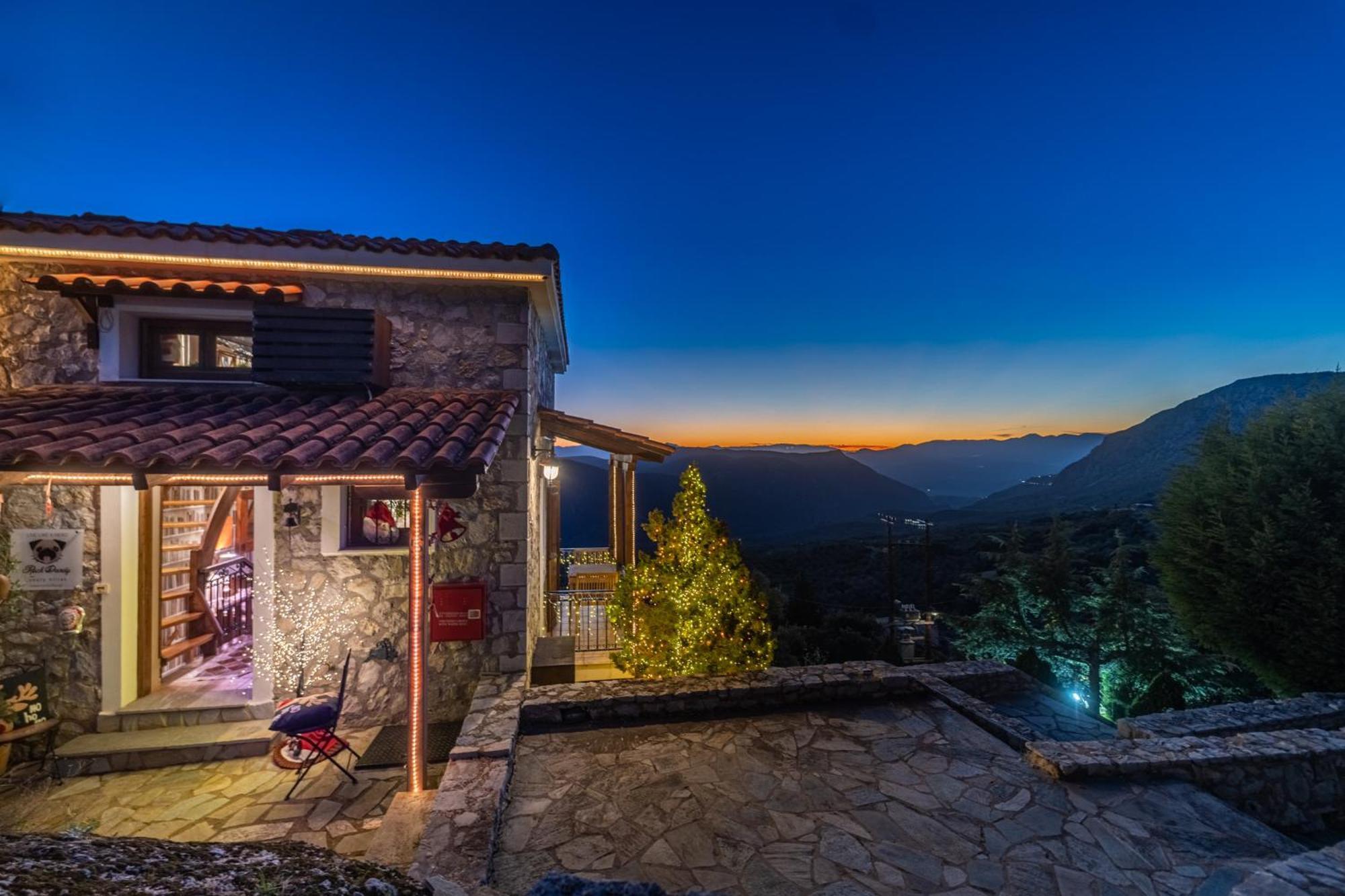 Rock Dandy Deluxe Chalet In Arachova - Delphi, Sauna, Prv Parking, Amazing View Exterior foto