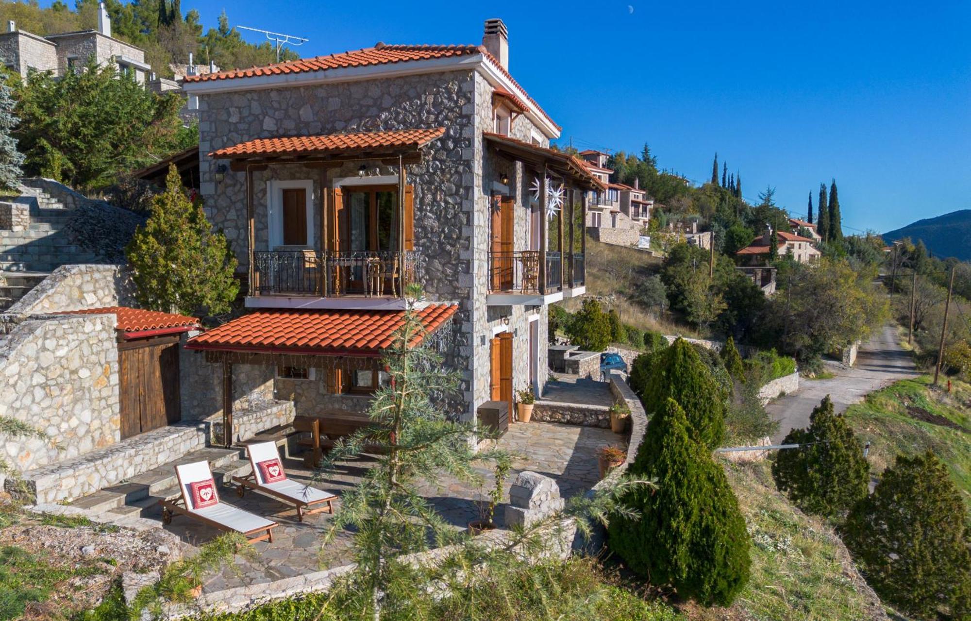 Rock Dandy Deluxe Chalet In Arachova - Delphi, Sauna, Prv Parking, Amazing View Exterior foto